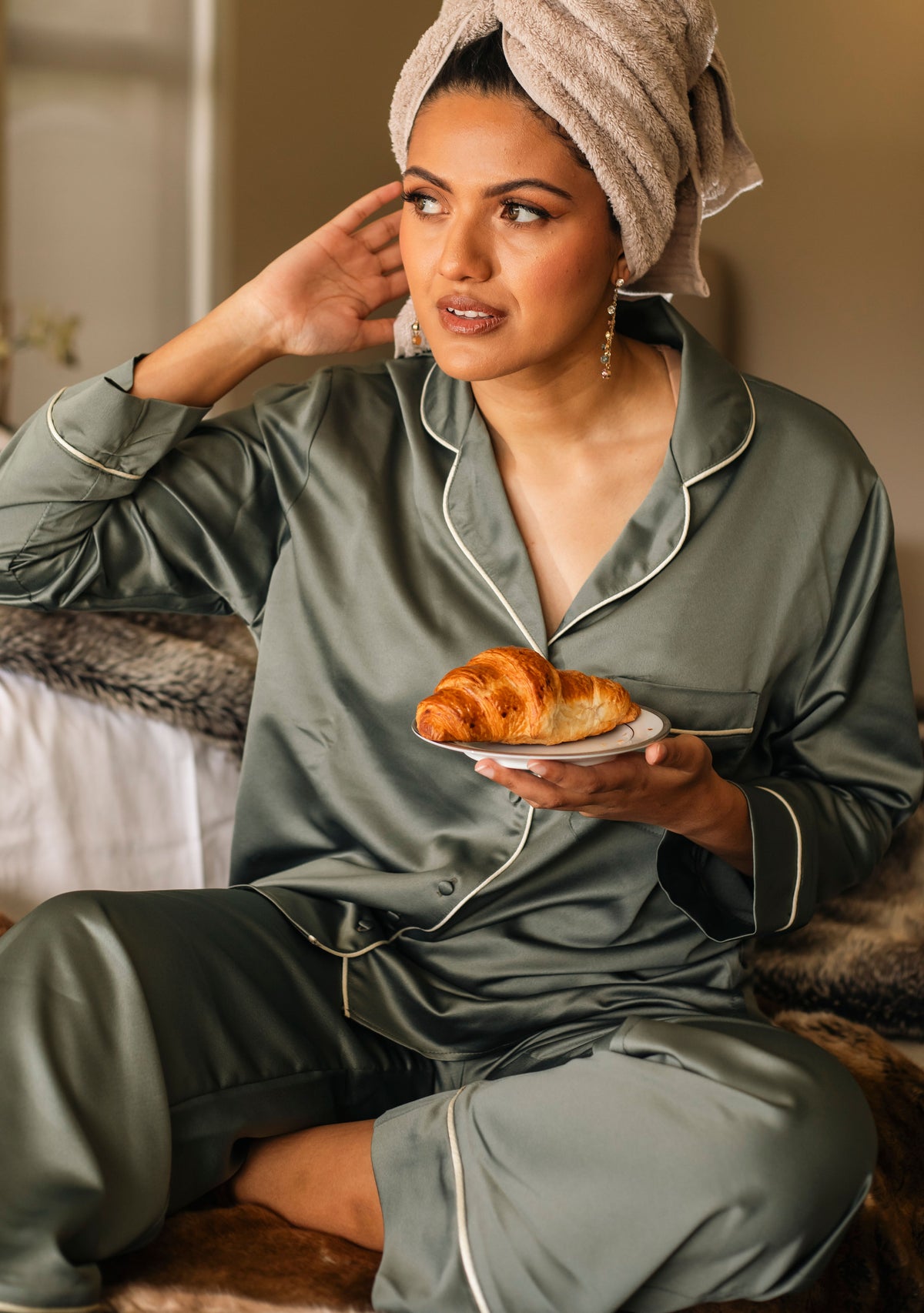 Sage — Luxury Satin Pyjama Sleepwear